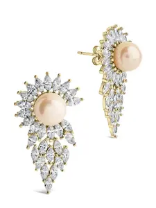 Rhianna CZ & Pearl Statement Stud Earrings