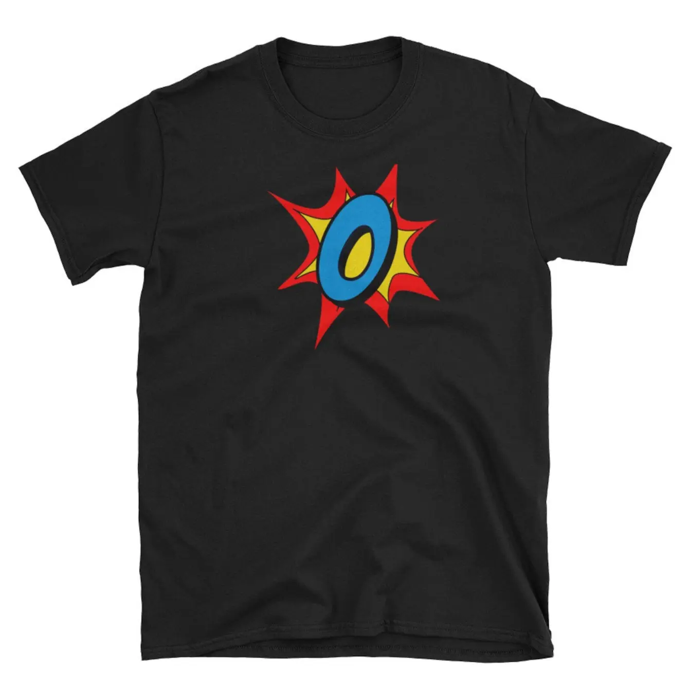 Women's Customized Superhero Initial Graphic T-Shirt | Soft Short Sleeve Crew Neck Top with Durable Print for Casual Everyday Comfort, Garment, Shortsleeve, Tshirt, Clothes