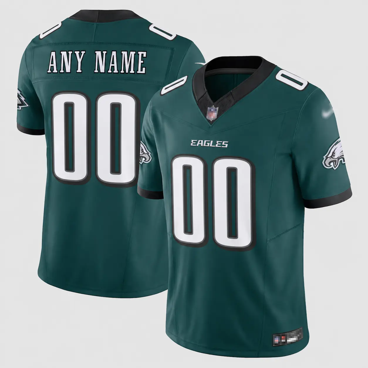 Men’s Custom Philly City Style Football Jersey - Personalized Name & Number, Barkley 26, Hurts 1, DeJean 33, Smith 6, Carter 98 - Green/White - US Stock Sports Collectible !!!