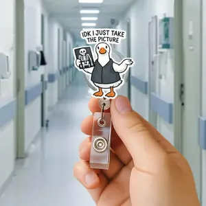Funny Rad Tech Badge Reel, Radiology Goose Badge Holder, X Ray Tech Badge Clip, Radiology Gift, Medical Badge Reel