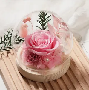 Eternal Rose Gift for Women, Preserved Real Forever Rose Flowers in Glass Dome