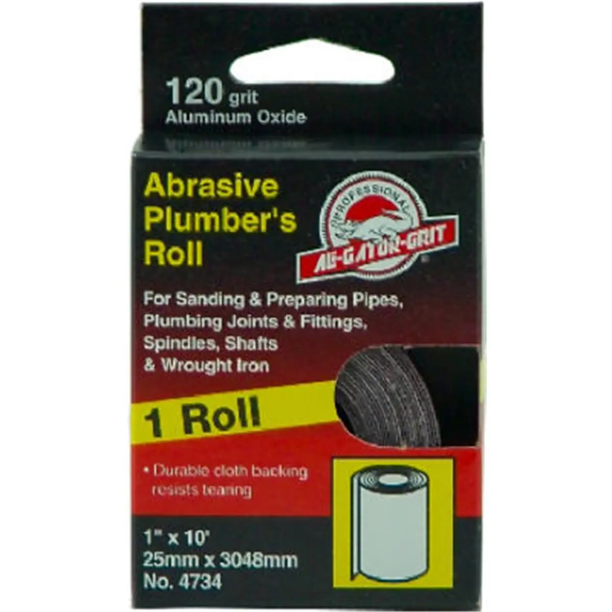 212 MAIN Reptile & Amphibian Cleaning Gator Grit Plumbers Sanding Roll - 1 roll, 80 grit, 1 in x 10 ft, 2 lbs, 1.1x2.4x4.1 in, for sanding & preparing pipes, 1.1 X 2.4 X 4.1 In