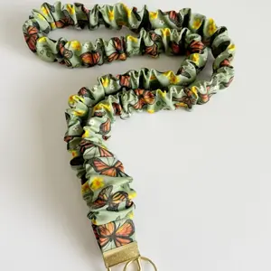 Scrunchie Lanyard Keychain - Stylish Lanyard with Monarch Butterfly Designs
