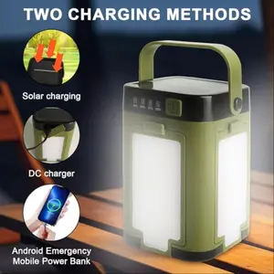 Multifunctional Outdoor Portable Camping Light, USB Solar Rechargeable Flashlight, Six Lighting Modes, Foldable LED Spotlight