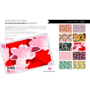 TAYLOR GRAY - Acrylic Tray FAB FLORAL insert set of 10