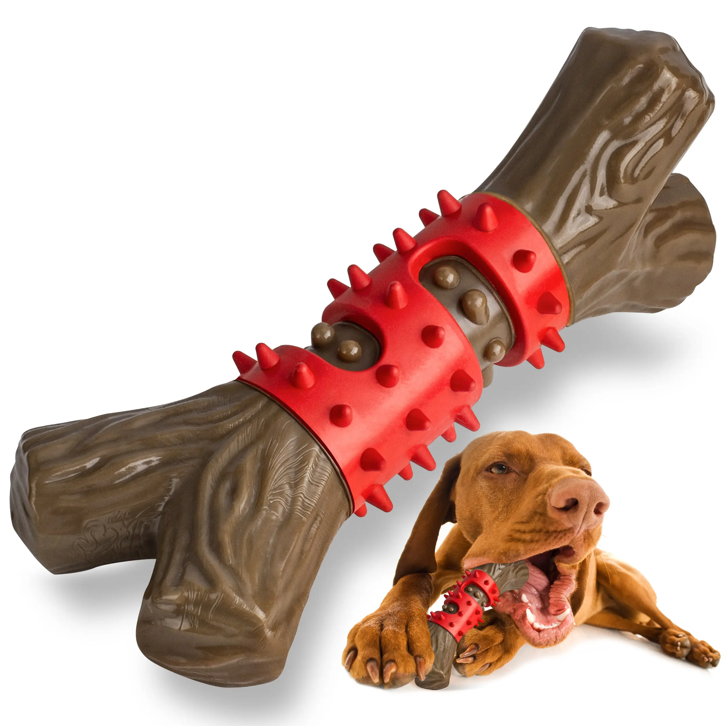 Apasiri Aggressive Chewers Beef Flavor Solid Nylon Chew Bone Dog Toy, Brown, 1 count