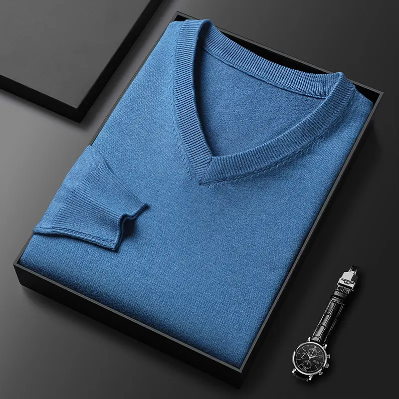 V neck   Blue