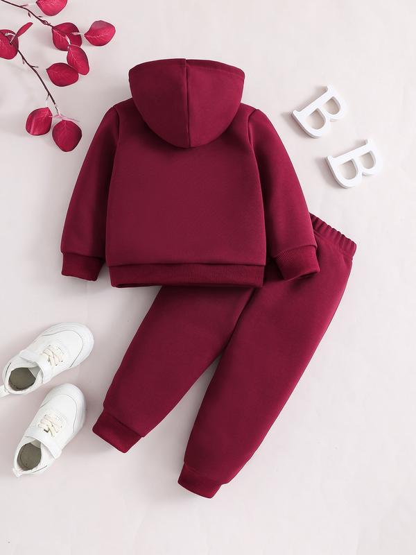 Newborn Baby Boy Girl Hoodie Set, Long Sleeve Cartoon Letter Print Romper Pants, Casual Fashion Infant Clothing for Daily Wear
