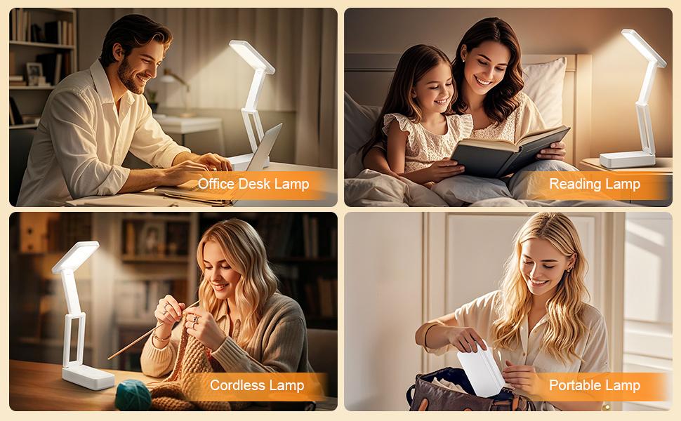 ONF FIRE Brand Rechargeable Lamps Cordless 6000mAh Battery Powered Lamp 3 Colors Dimmable Desk Light with USB Charging Port 45min Timer Wireless Portable Light Battery Operated
