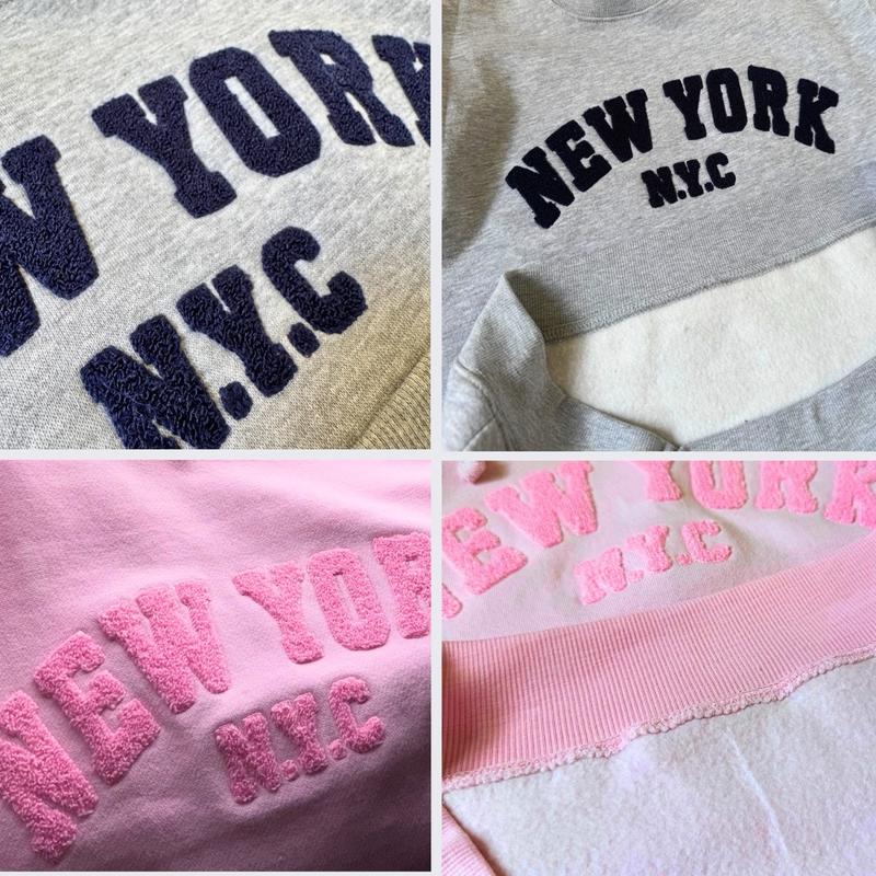 Unisex New York Chenille Patches Embroidery  Regular Fit Long Sleeve Sweatshirt Fall & Winter Daily Wear Outfits Tops Casual Mens Womens Fleece Fabric to keep warm and comfy