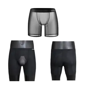 ADANNU Sexy Transparent Sport Men Boxershorts Summer Ultra-thin Ice Silk Men's Panties Sissy Man Underwear Breathable Men Boxers  Fabric boxers