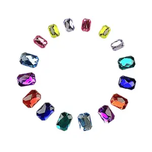 Flat Back Acrylic Rhinestones - 13x18mm, 10x14mm Jewelry Accessories for Shoes, Bags, Hats, Garments, Furniture, Cell Phones, Greeting Cards, Boxes (ZSBSZC CFZ)