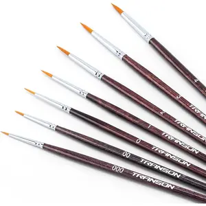 Small Detail Paint Brushes 7pcs for Model Painting Acrylic, Gouache, Oil, Tempera and Face Painting