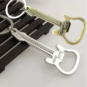 Exquisite Guitar Metal music guitar opener key chain pendant Creative practical small gift key ring