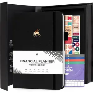 Budget Planner  Edition - Expense  Notebook + 5  Envelopes, Budget Planner Organizer; Budget Book & Journal to Control Your , Undated; A5 Hardcover - Black