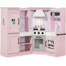 Best Choice Products Pretend Play Corner Kitchen, Ultimate Wooden Toy Set for Kids w/ 6 Accessories