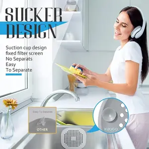 Silicone Sink Drain Filter Net with Deodorizer, Hair Catcher, Oil Trapper, No Tool Installation, Suitable for Bathroom and Kitchen Sinks