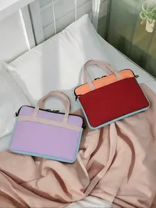 New Dopamine Color Briefcase, Fashion Computer Bag, Unisex Large Capacity, Shoulder Strap Adjustable, Durable and Wear-Resistant