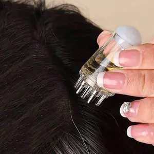 multifunctional scalp medicine applicator-empty bottle, scalp massage container, suitable for all kinds of liquids at home and in travel, Scalp Revitalizing Solution. Promote hair growth with head scalp massager brush and essential oil hair treatment