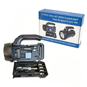 17-in-1 Bright Flashlight Tool Kit | Portable Emergency Repair Set for Car & Outdoor | Waterproof Durable All-in-One Tools for Home