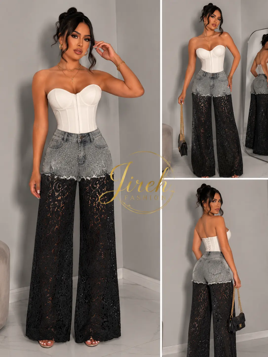 Brianna Denim Mesh Jean