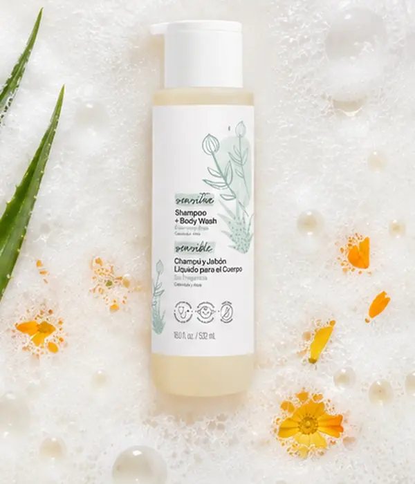 Shampoo & Body Wash, Tear-Free & Fragrance-Free | Gentle Hair & Body Cleanser, 18 fl oz