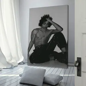 Finn Wolfhard Canvas Painting Oil Painting Wall Art Canvas Poster Decorative Painting Corridor Decoration Home Ornaments Photo Artistic Print Room Wood Abstract Face Design