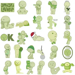 54 Pcs Unique Smiski Stickers Set, DIY Notebook Phone Case Water Bottle Decals, Personalized Creative Sticker Pack