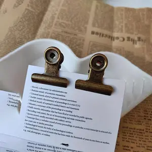 2pcs Vintage Metal Clips Long-tailed Iron Clips Book Clips Colorful Binding Clips Stationery Clips Ticket Clips