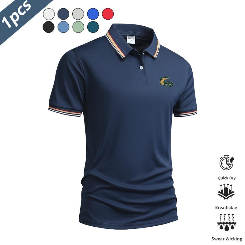 Men’s 5-pack alligator print polo shirts—lightweight, quick-drying, breathable summer short-sleeve collared T-shirts for business casual wear. Suitable for commuting, everyday wear, and light business outfits; pairs well with dress pants and casual trouse Men’s 5-pack alligator print polo shirts—lightweight, quick-drying, breathable summer short-sleeve collared T-shirts for business casual wear. Suitable for commuting, everyday wear, and light business outfits; pairs well with dress pants and casual trouse