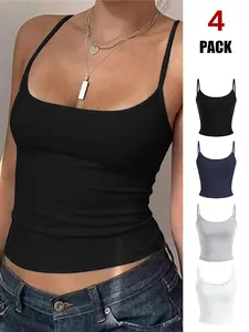 Women's Tight-Fitting Slim Sleeveless Crop Top, Casual Backless Design, Adjustable Straps, Perfect for Summer & Back-To-School, Comfortable Daily Wear