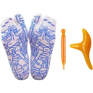 Socks Set with Massage Tool, Foot Relief and Acupressure Foot Massage Socks, White