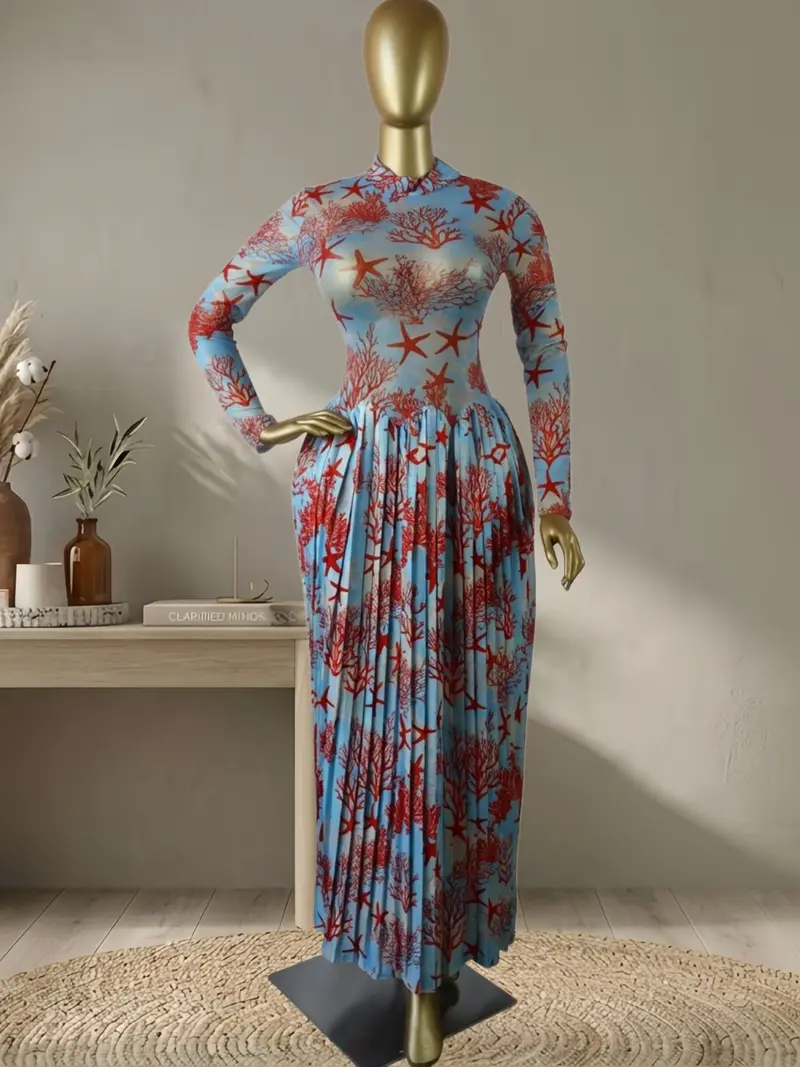 flowy jellyfish dress Women's Long Sleeve Loose Plain Maxi Dresses Casual Long Dresses with –  RITUALISTIC GIFTS main image 1