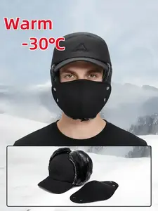 2024 New Style Solid Color Winter Warm Hat, Thickened Ear Flap Hat, Comfortable Fashion Hat for Men & Women, Perfect Cold Weather Gear, Ideal Gift for Him & Her
