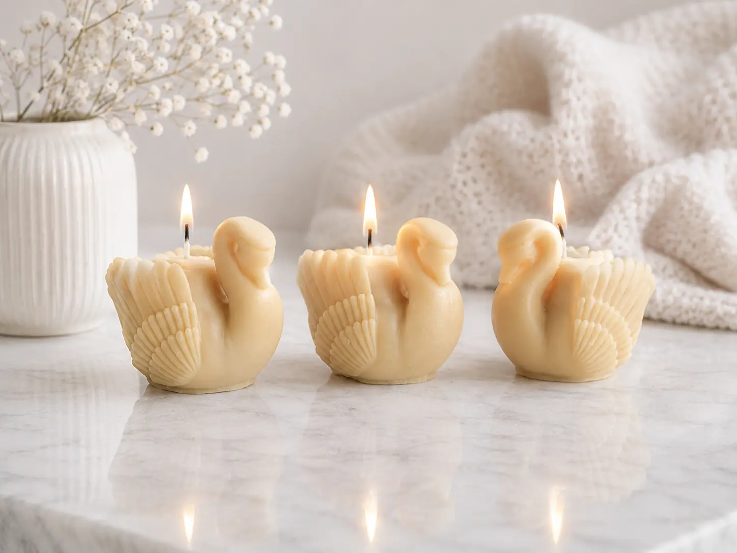 Swan Figurine Candle 2x3 inches