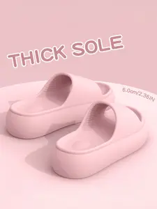 Women's Summer Casual Eva Slippers, Thick Sole Home Indoor Shoes, Outdoor Wear, Solid Pattern, Less Than Ankle Height, Eva Material