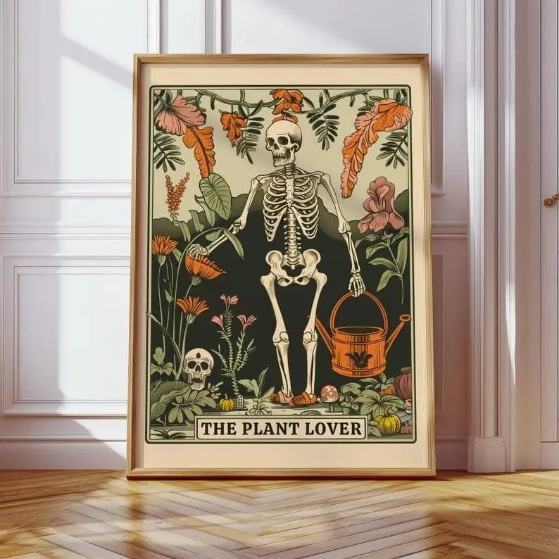 [Sale Up To 50%][No frame, Free Ship] The Plant Lover Tarot Card, Plant Mom Tarot Print, Houseplant Art, Potted Plant Wall Art, Botanical Tarot Decor, Plant Lover Gift Idea