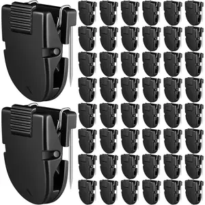 50 Pcs Black Cubicle Clips, Standard Size with 40-Sheet Capacity, Fabric Panel Cubicle Accessories for Fabric Partition Wall, Perfect for Holding Office Notes Memos Photos