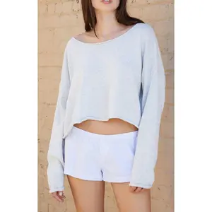 John Galt Women's Silver Cameron Cropped Sweater