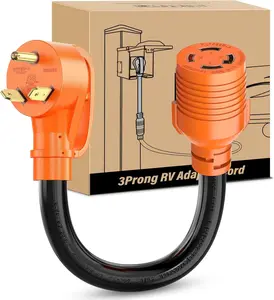 Nilight RV Generator Adapter Cord NEMA TT-30P to L14-30R 30 Amp 3 to 4 Prong Generator Transfer Switch Adapter Twist Lock Female Plug Pure Copper Heavy Duty STW 10 AWG ETL Listed