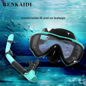 Diving Swimming Professional Equipment Two-piece Silicone Waterproof Anti-fog Diving Goggles and Snorkel Snorkeling Set