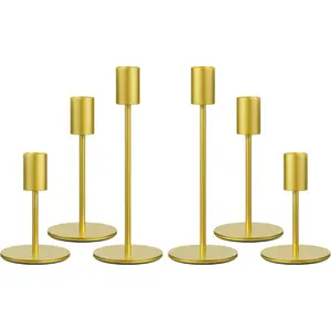 Candle Holder Taper Candle Holders, Set of 6 Candle Stick Holders Decor for Mantel Table Centerpiece,  for Wedding, Dinning, Housewarming