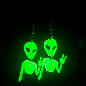 70) Glow-in-the-Dark Alien Earrings!!