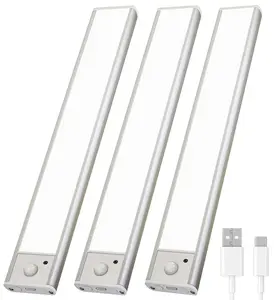 30CM Under Cabinet Rechargeable Lighting Motion Sensor Dimmable Lights Indoor Battery Operated Wireless Activated Closet Light Magnetic Led for Kitchen Counter Shelf