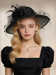 1PC Organza Kentucky Fascinator Hats for Women, Derby Hats for Women with M 2026 Women's Elegant Hat,Resurrection Armor, Halloween, Carnival, Horse Racing Season Headwear