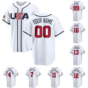 Custom Team USA Baseball Jersey White Collection All Stitched Fan Shirt,