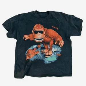 Vintage 1995 Funky Kong Surf Black T-Shirt for Men - Menswear Top All-Day Wear Cotton Tee Tee for All-Day Comfort Him He All Fit Cotton Style