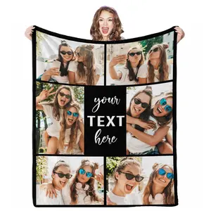 BARLEY ONE Click “Shop Chat”, Send Photos, Friends Gift, Custom Photo Friends Blankets, These Personalized Photo Friends Blankets are Made of Flannel, Perfect for Mother's Day, Valentine's Day, Birthday, Unique Memory Gift for Men, Women,Friends