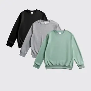 Solid Color Crew Neck Sweatshirt Loose Fit Long Sleeve Casual Fashion Tops Versatile Daily Basic Sweatshirt