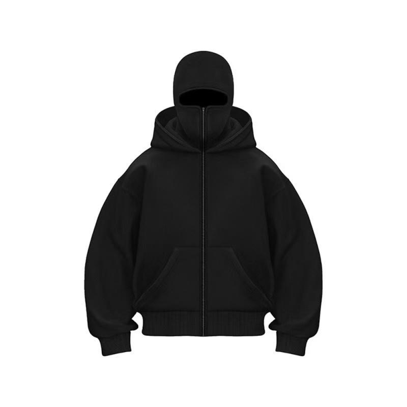 Balaclava Hoodie Jacket, Fashionable Zipper Double-Layer Hooded Shirt, Motorcycle Hoodie, Y2K Unisex Apparel, Windproof Warm Coat, Stylish Comfortable Top，muslim girl